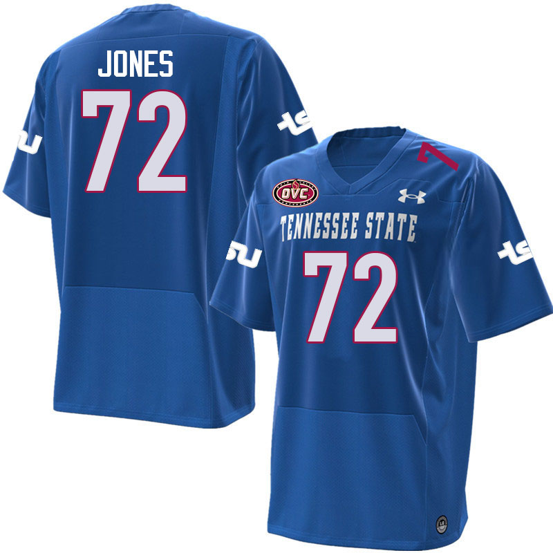 Tennessee State Tigers #72 Ed Jones College Football Jerseys,Uniforms-Blue